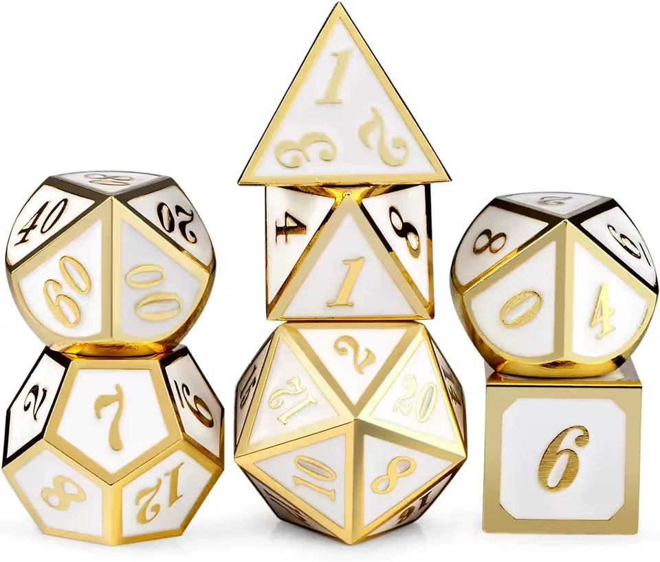 Set de dés complet pour JDR - Dés royal émaillés