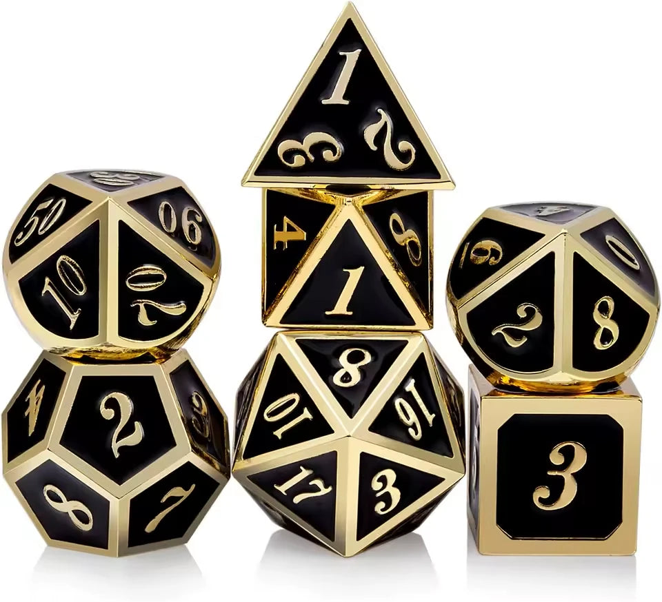 Set de dés complet pour JDR - Dés royal émaillés