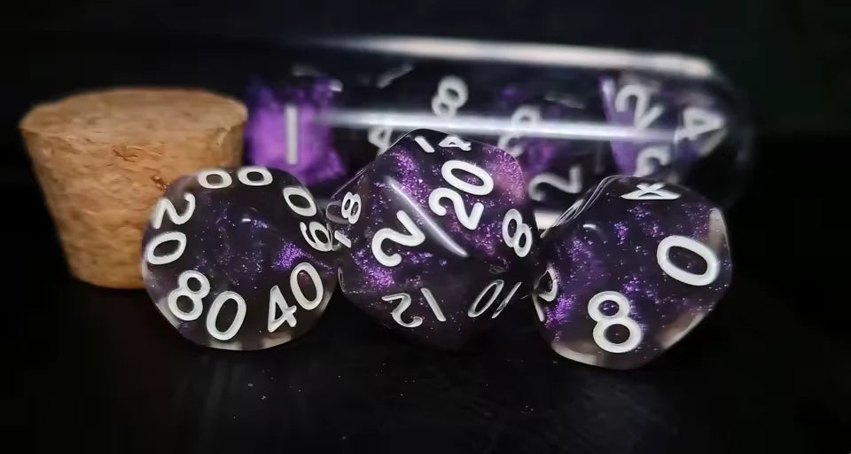 Set de dés complet pour JDR - Galaxie violette