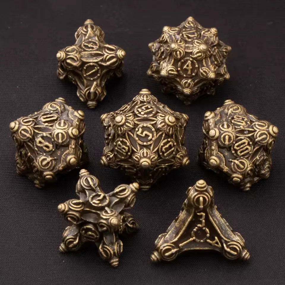 Set de dés complet pour JDR - Mécanisme Antique