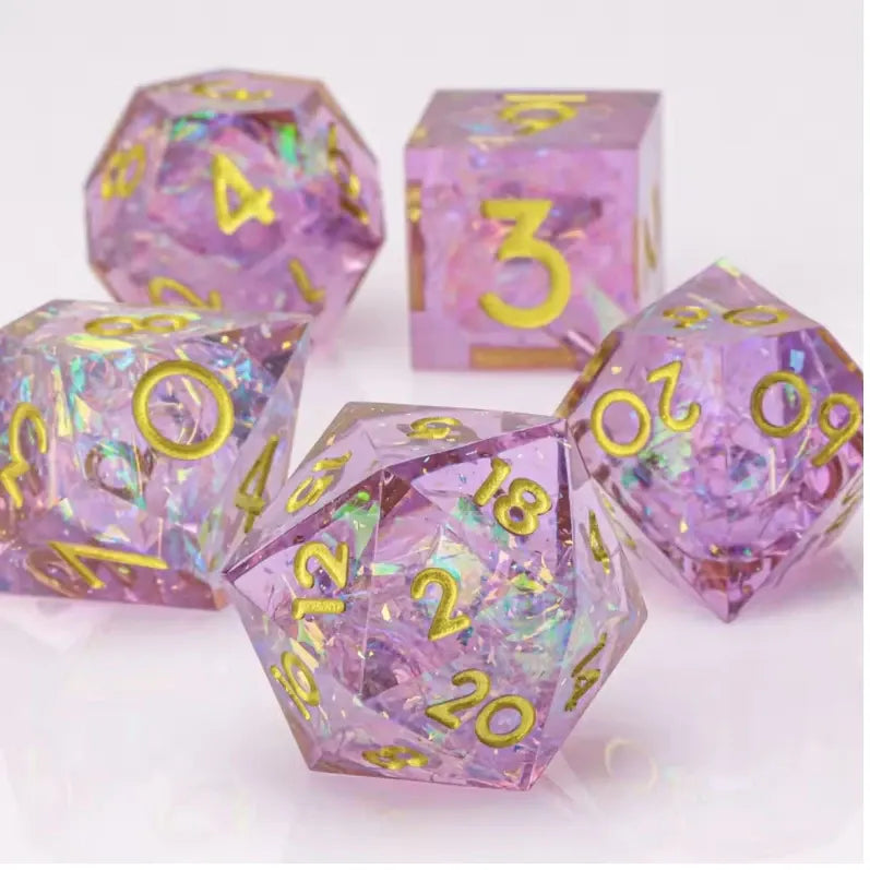 Paillettes d'or – Set de dés pour JDR