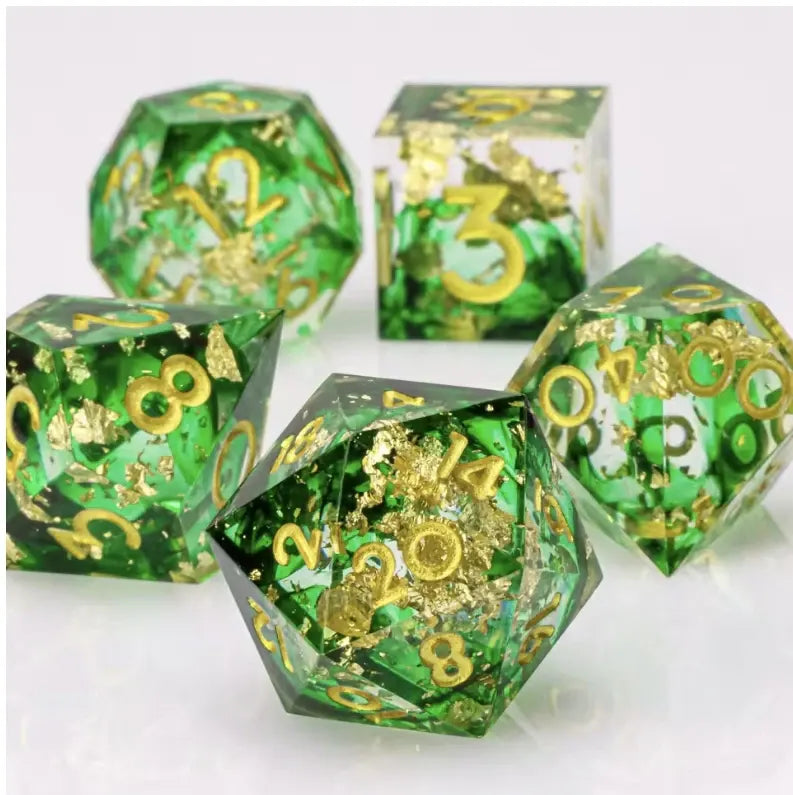 Paillettes d'or – Set de dés pour JDR
