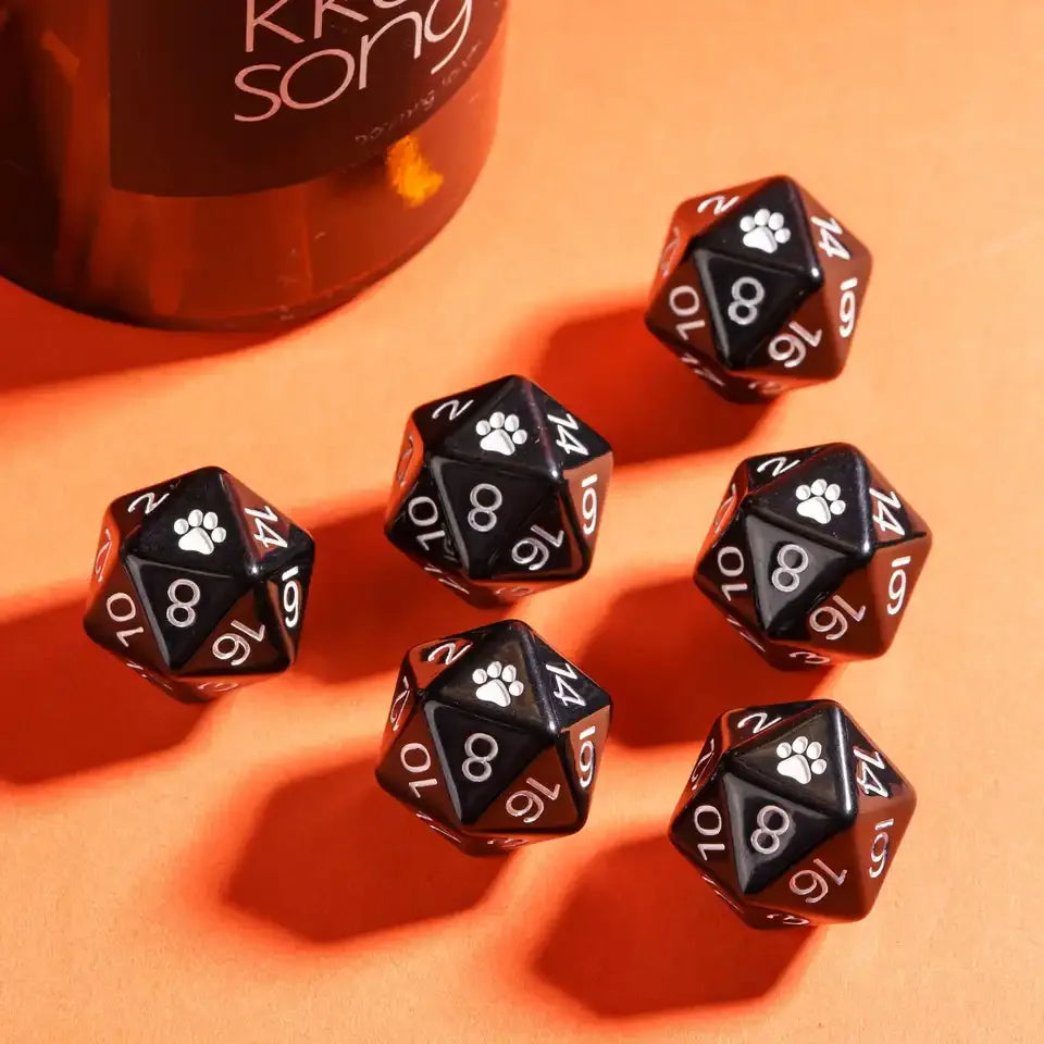Pattes de chat – Dés 20 faces (d20) pour JDR