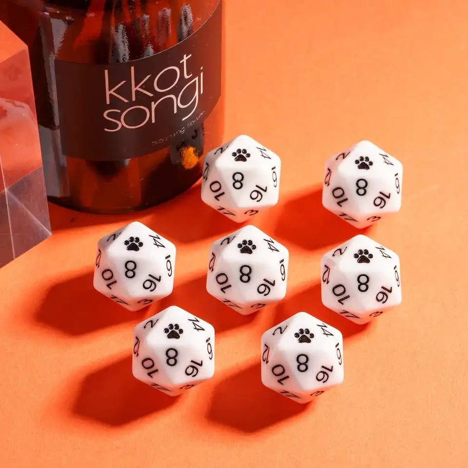 Pattes de chat – Dés 20 faces (d20) pour JDR