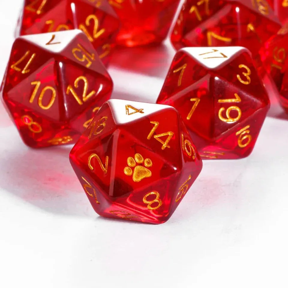Pattes de chat – Dés 20 faces (d20) pour JDR