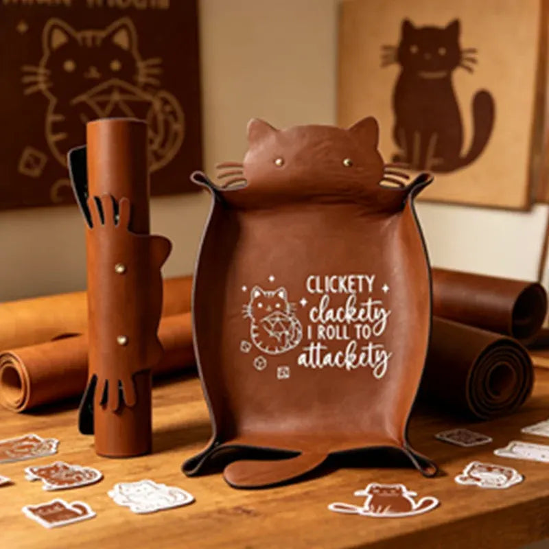 Plateau à dés chat en PVC pliant JDR de table