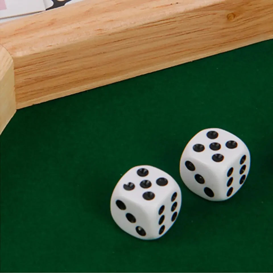Plateau à dés en bois octogonal - Tapis vert - JDR famille