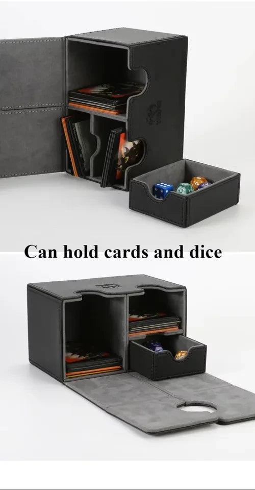 Plateau à dés et rangement cartes JDR boîte aimantée