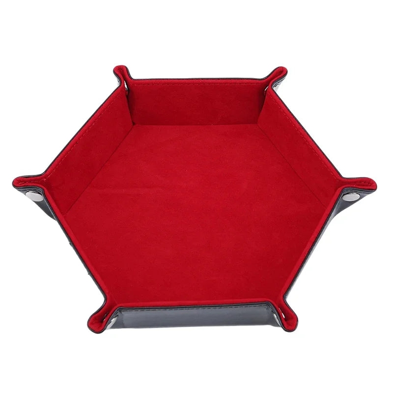 Plateau à dés hexagonal double face cuir velours