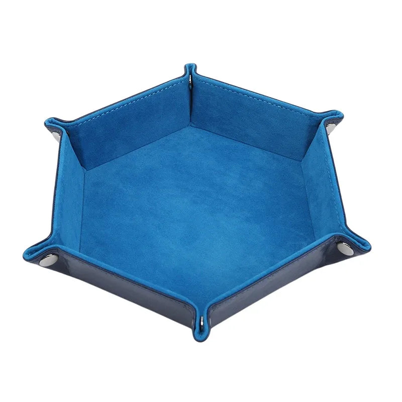 Plateau à dés hexagonal double face cuir velours