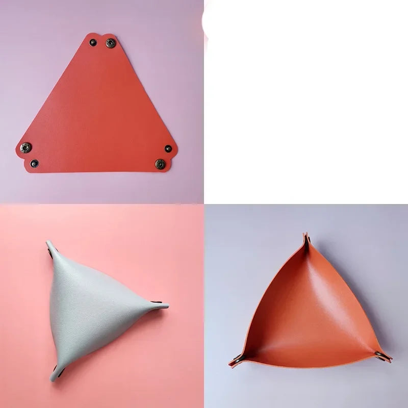 Plateau à dés triangulaire en similicuir 14 coloris