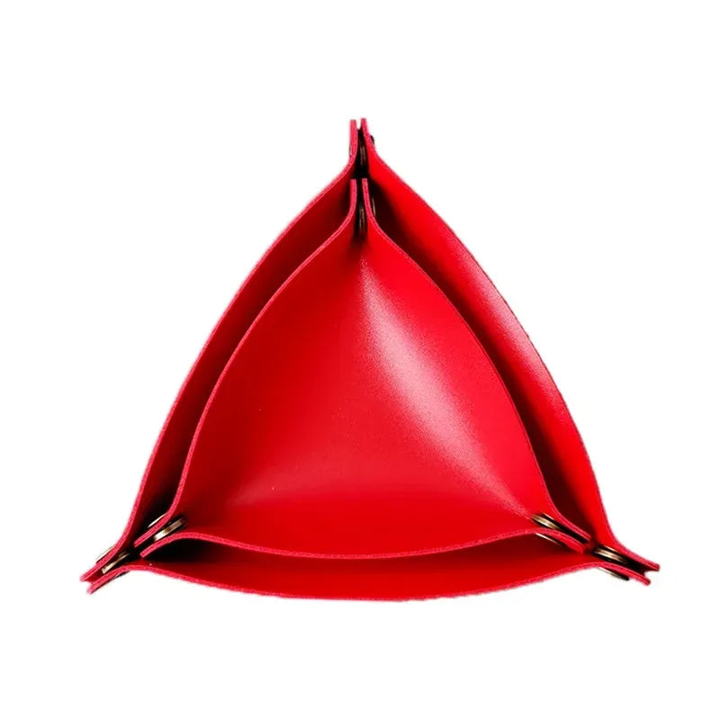 Plateau à dés triangulaire en similicuir 14 coloris