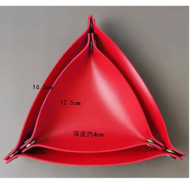 Plateau à dés triangulaire en similicuir 14 coloris
