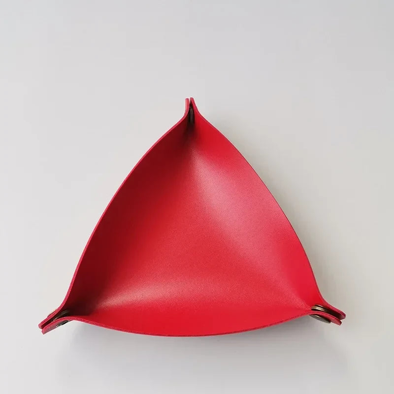 Plateau à dés triangulaire en similicuir 14 coloris