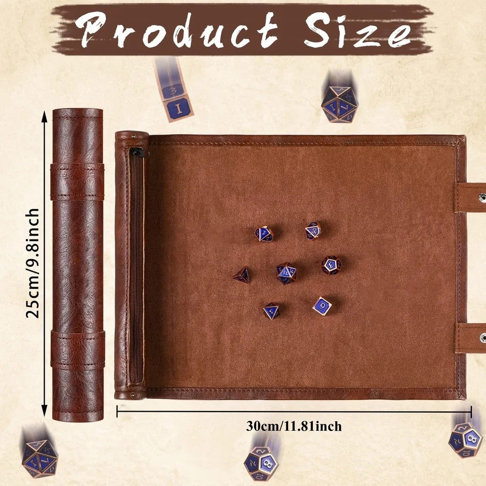 Plateau à dés zippé en similicuir RPG DnD
