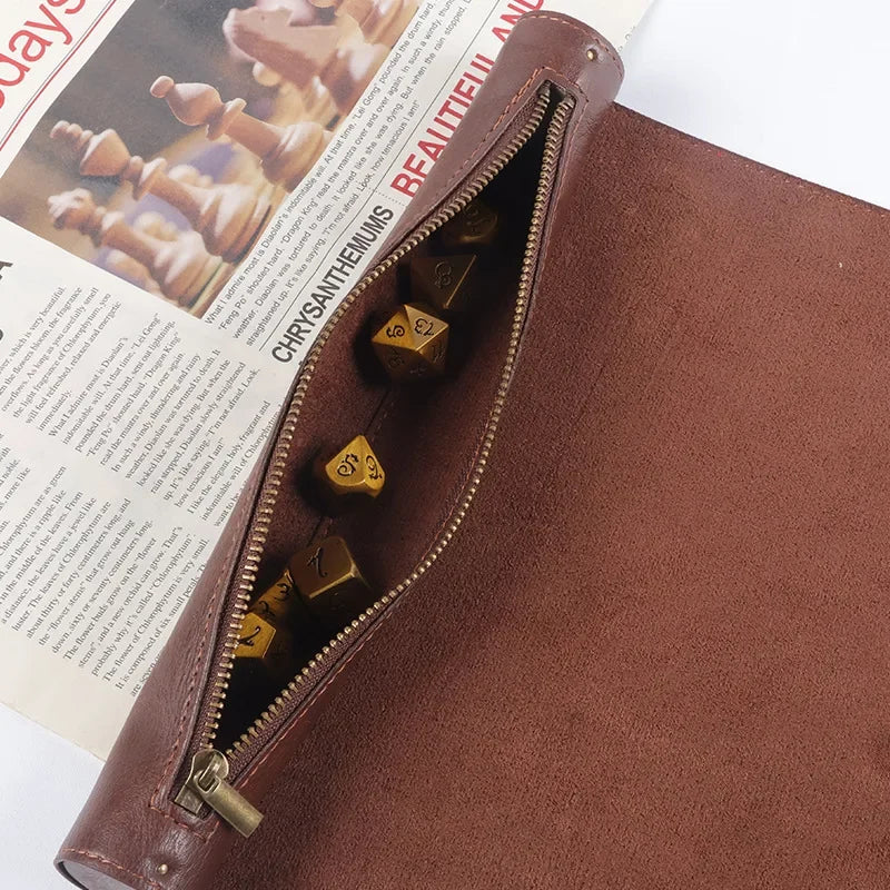 Plateau à dés zippé en similicuir RPG DnD