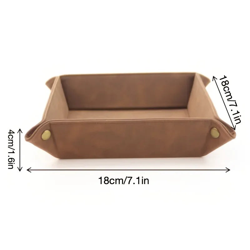 Plateau organisateur en similicuir zippé vintage
