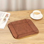 Plateau organisateur en similicuir zippé vintage