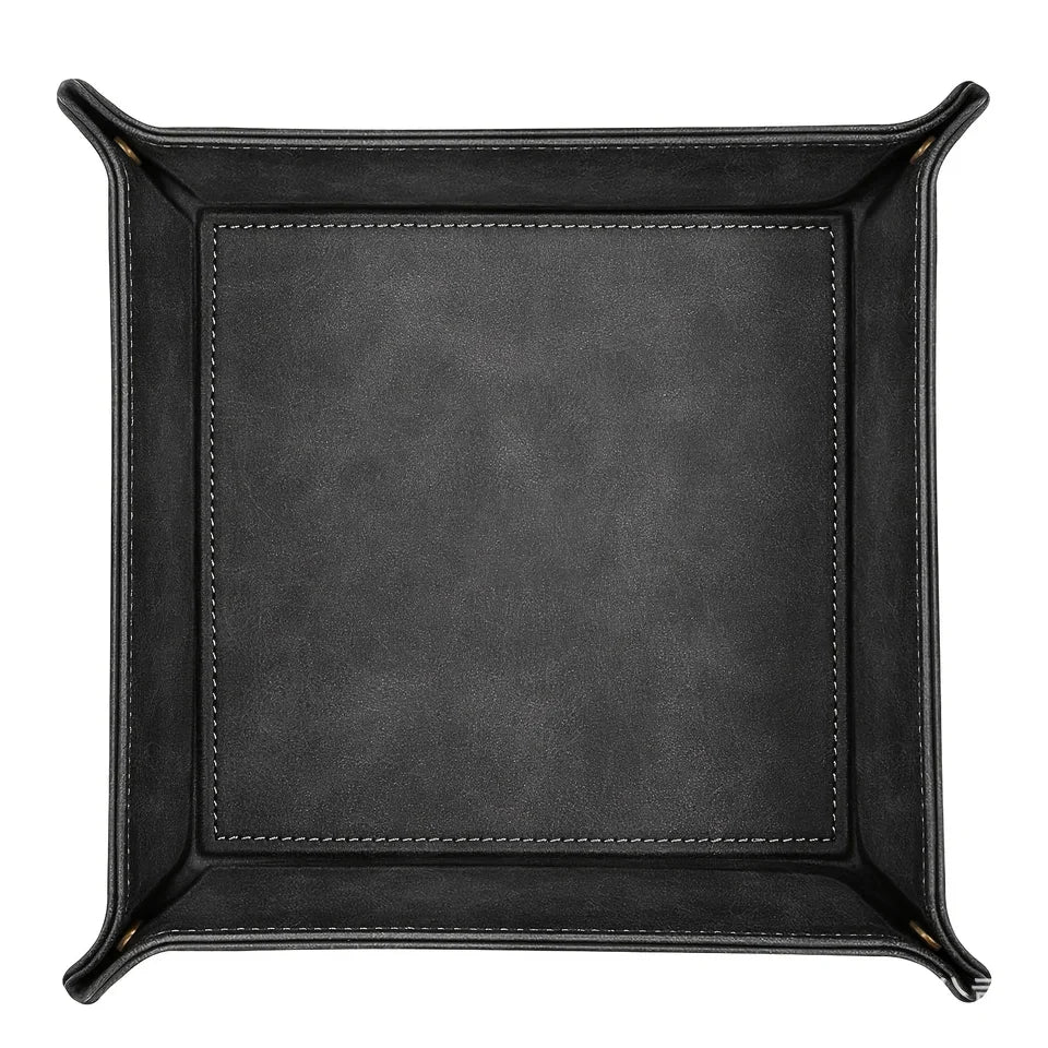 Plateau organisateur en similicuir zippé vintage