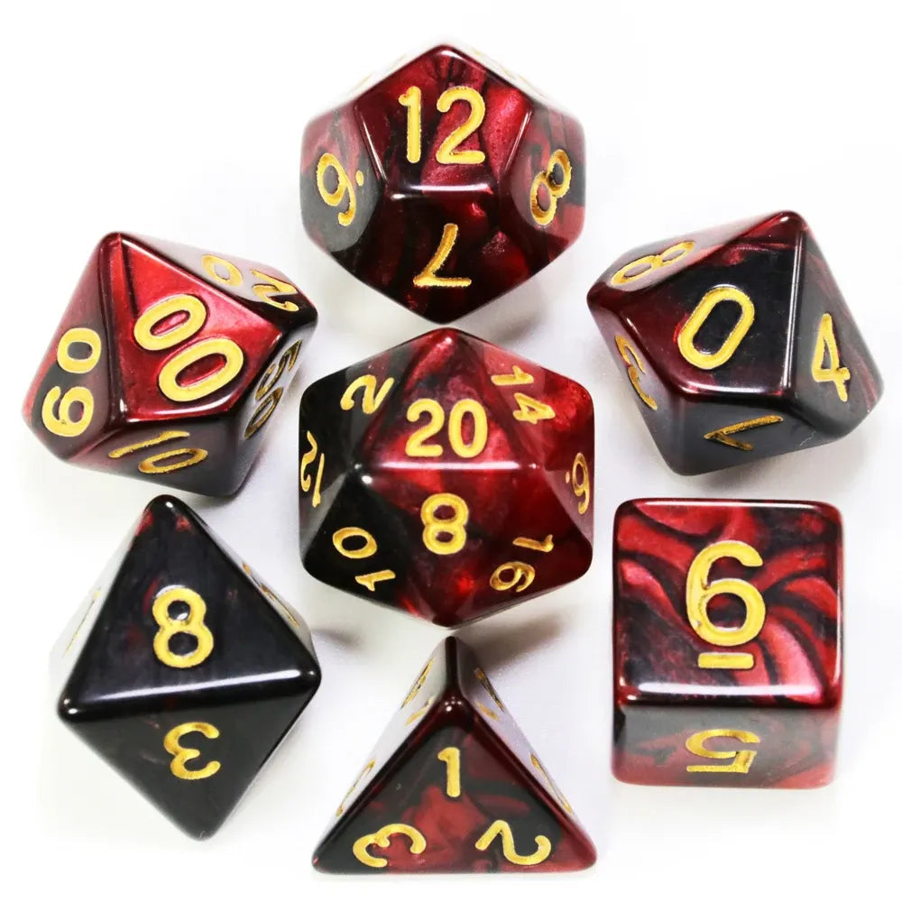 Set de dés complet marbre galaxie