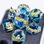 Set de dés JDR Seigneur des Anneaux Résine Bleu