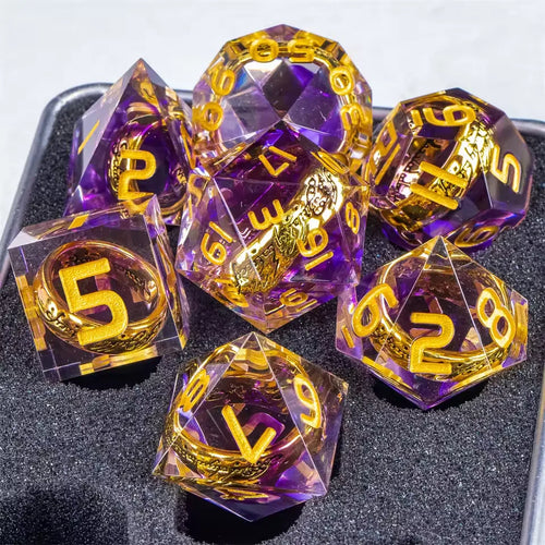 Set de dés JDR Seigneur des Anneaux Résine Violet