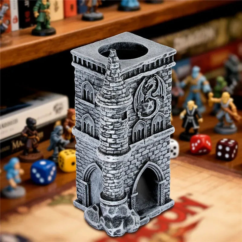 Tour à dés château en résine 3D dragon fantaisie