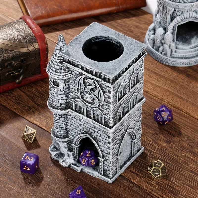 Tour à dés château en résine 3D dragon fantaisie
