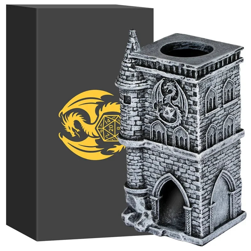Tour à dés château en résine 3D dragon fantaisie