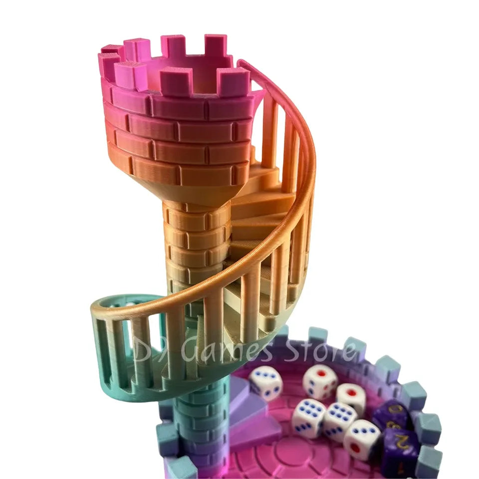 Tour à dés château en résine spirale JDR