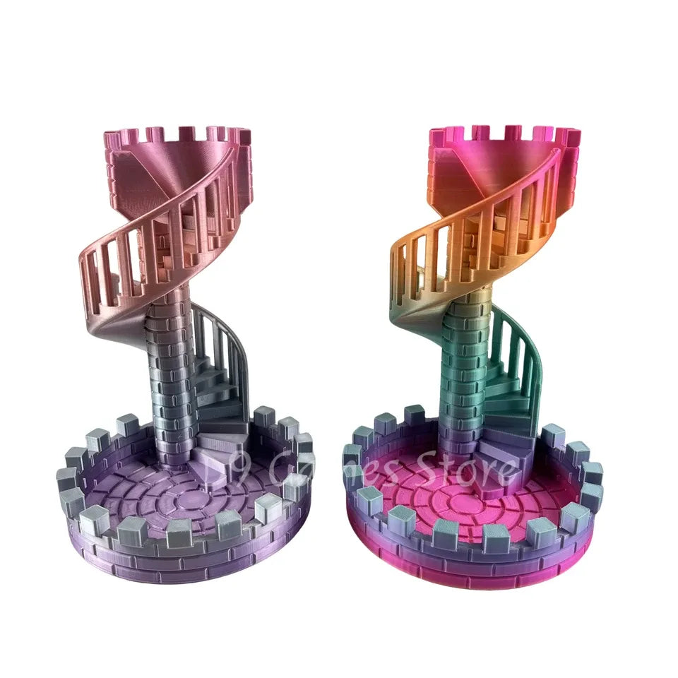 Tour à dés château en résine spirale JDR