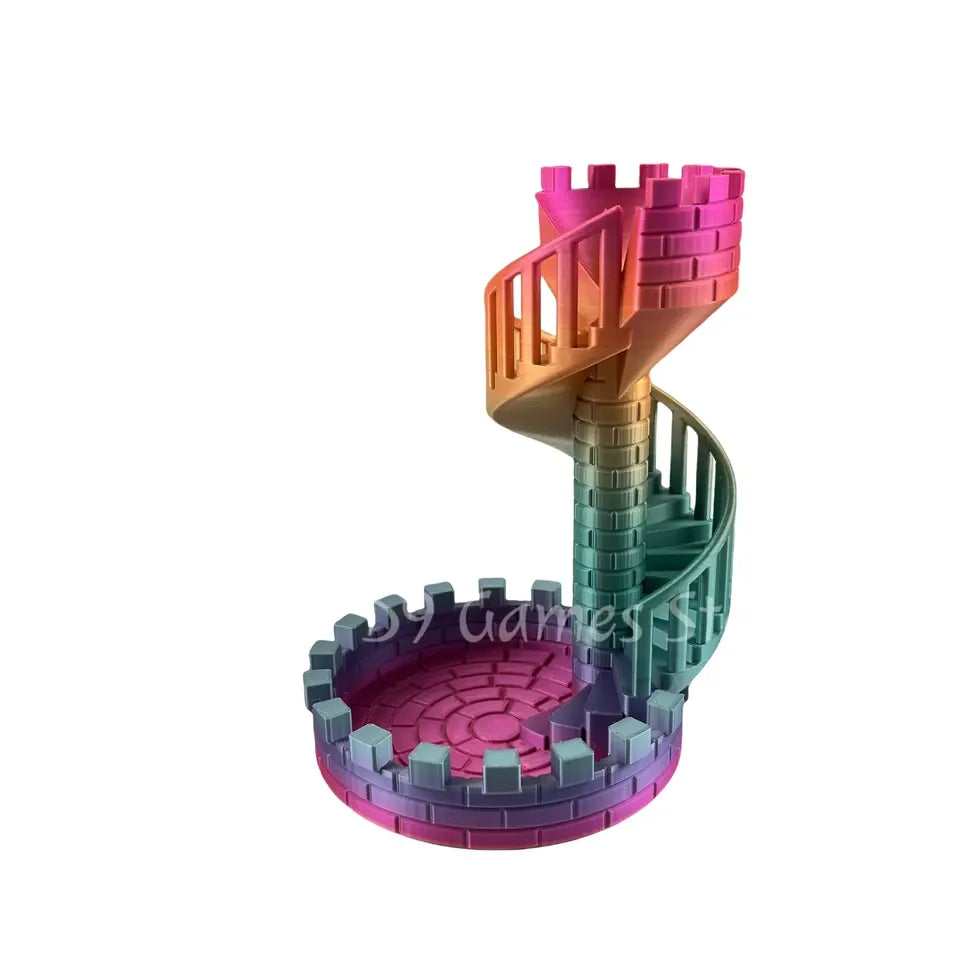 Tour à dés château en résine spirale JDR