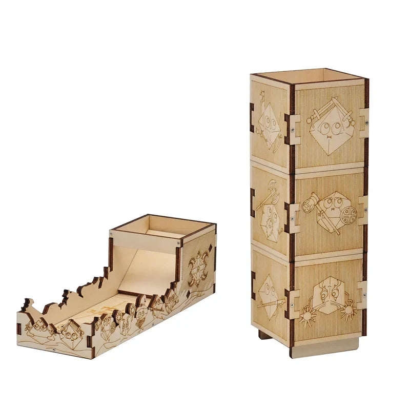 Tour à dés modulaire en bois gravée laser JDR