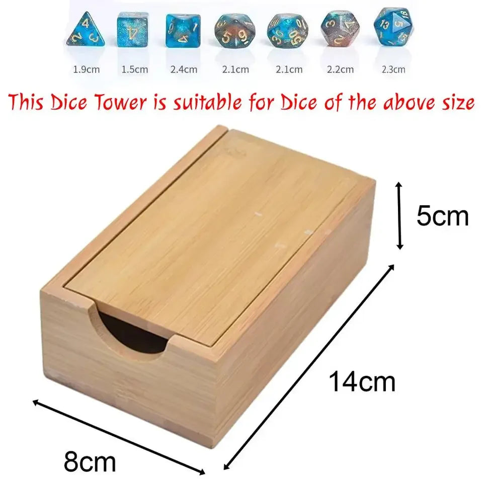 Tour à dés pliable en bambou avec rangement intégré