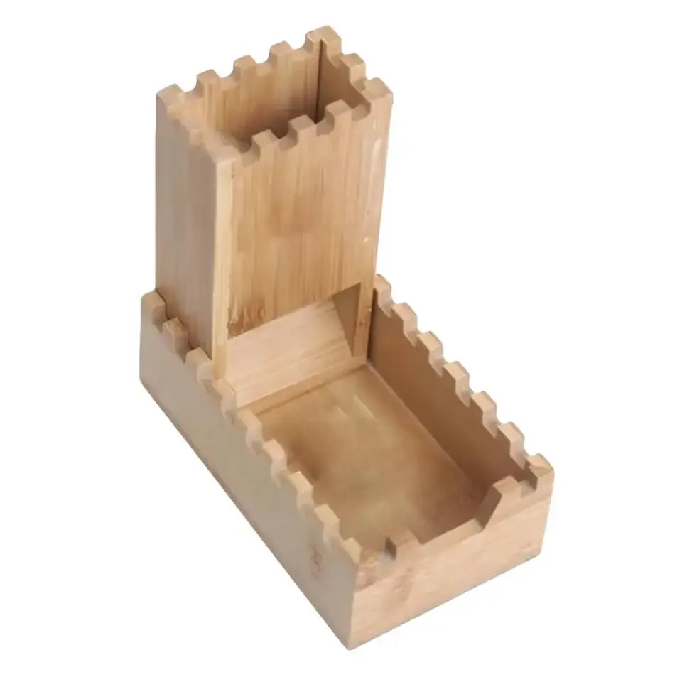 Tour à dés pliable en bambou avec rangement intégré
