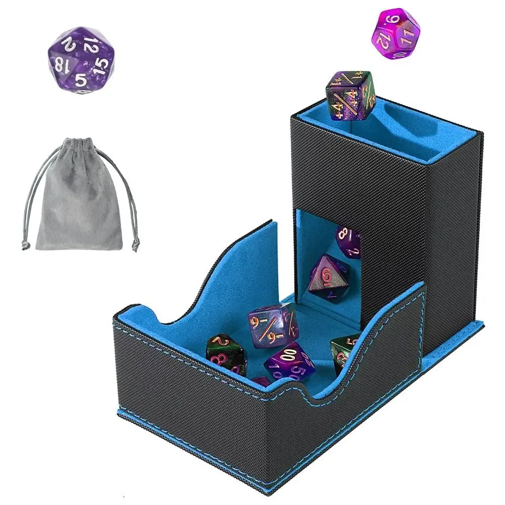 Tour à dés pliable en similicuir avec sac JDR