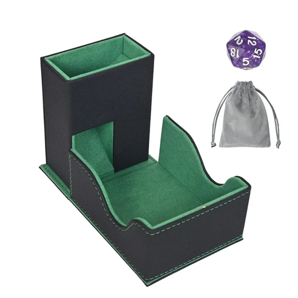 Tour à dés pliable en similicuir avec sac JDR