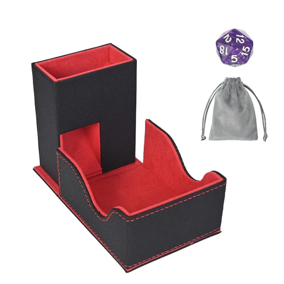Tour à dés pliable en similicuir avec sac JDR