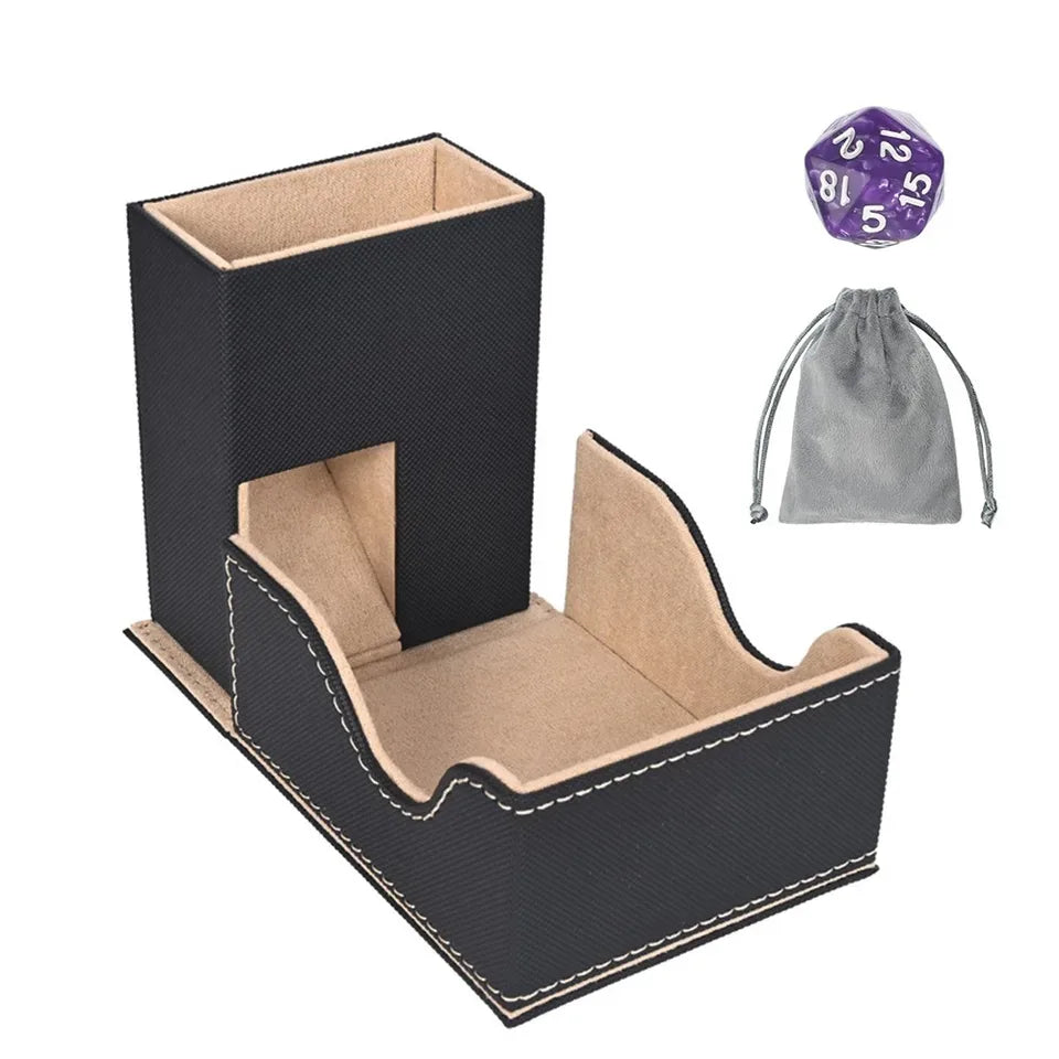 Tour à dés pliable en similicuir avec sac JDR